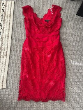Tadashi Shoji Red Lace Sheath Dress